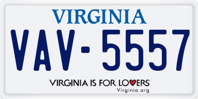 VA license plate VAV5557