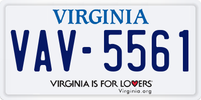 VA license plate VAV5561
