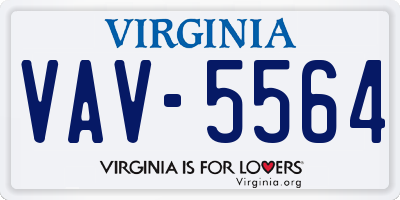 VA license plate VAV5564