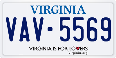 VA license plate VAV5569