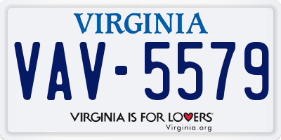 VA license plate VAV5579