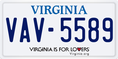 VA license plate VAV5589