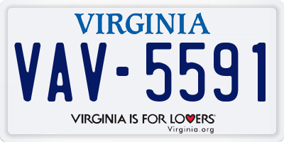 VA license plate VAV5591