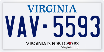 VA license plate VAV5593