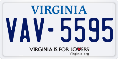 VA license plate VAV5595