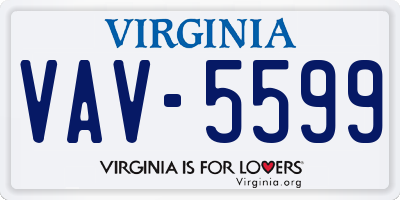 VA license plate VAV5599