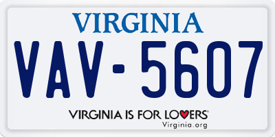 VA license plate VAV5607