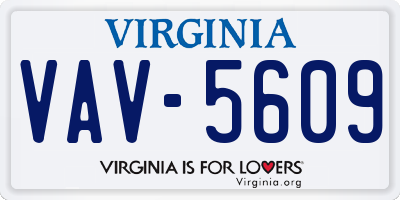 VA license plate VAV5609