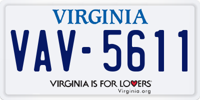 VA license plate VAV5611
