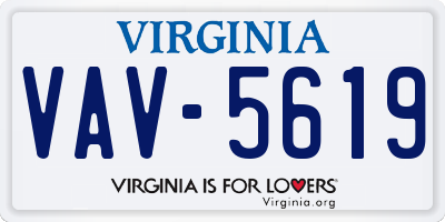 VA license plate VAV5619