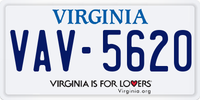 VA license plate VAV5620