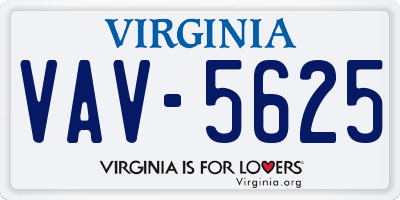 VA license plate VAV5625