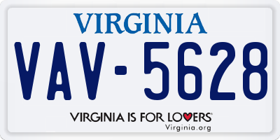 VA license plate VAV5628