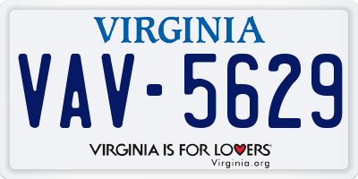 VA license plate VAV5629