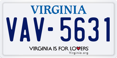 VA license plate VAV5631