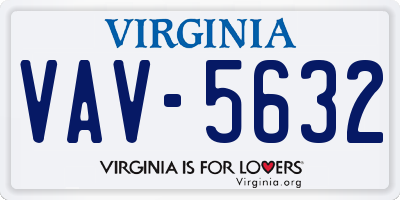 VA license plate VAV5632