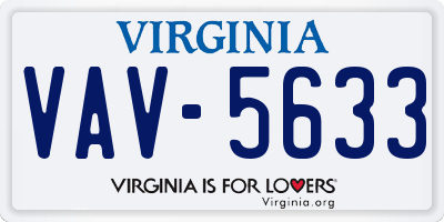 VA license plate VAV5633