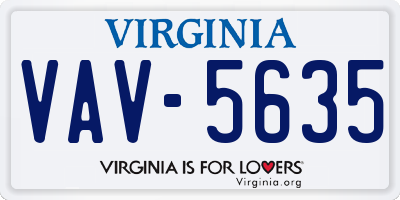 VA license plate VAV5635