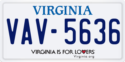 VA license plate VAV5636