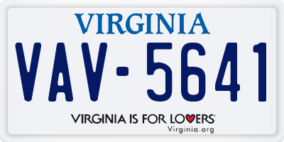 VA license plate VAV5641