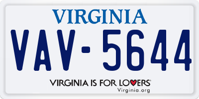 VA license plate VAV5644