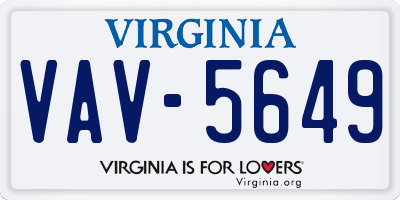 VA license plate VAV5649
