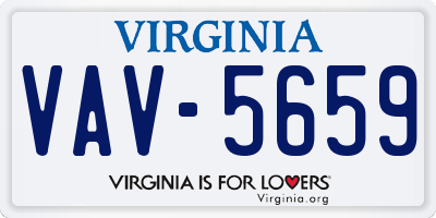 VA license plate VAV5659