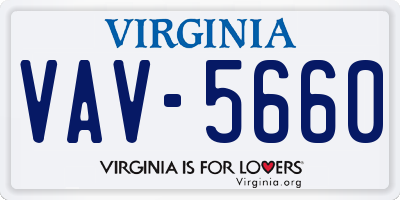 VA license plate VAV5660