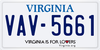 VA license plate VAV5661