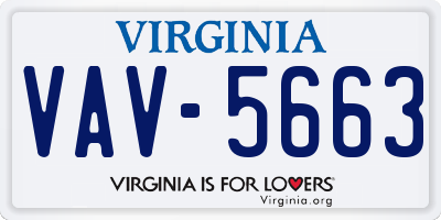 VA license plate VAV5663