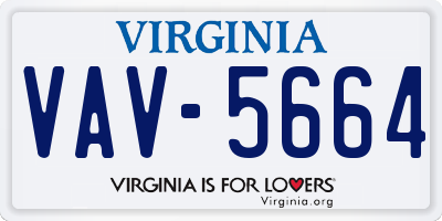 VA license plate VAV5664