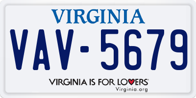 VA license plate VAV5679
