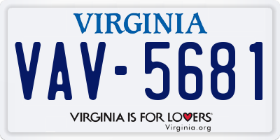 VA license plate VAV5681