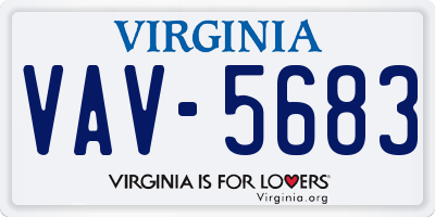 VA license plate VAV5683
