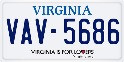 VA license plate VAV5686