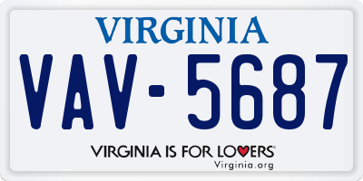 VA license plate VAV5687