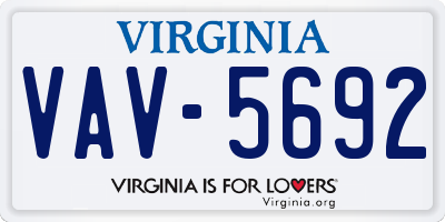 VA license plate VAV5692