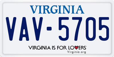 VA license plate VAV5705