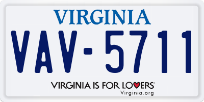 VA license plate VAV5711