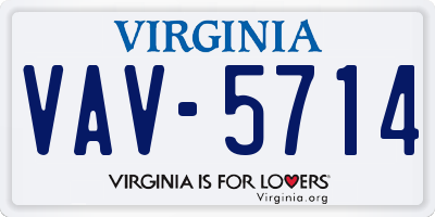 VA license plate VAV5714