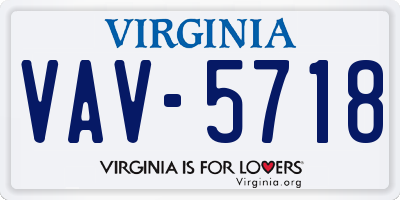 VA license plate VAV5718
