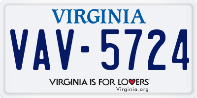 VA license plate VAV5724