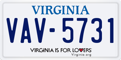 VA license plate VAV5731