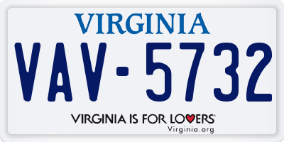 VA license plate VAV5732