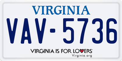 VA license plate VAV5736