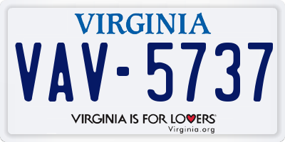 VA license plate VAV5737