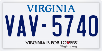 VA license plate VAV5740