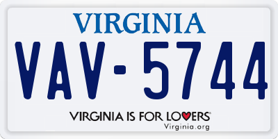 VA license plate VAV5744