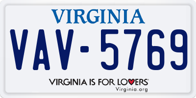 VA license plate VAV5769