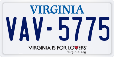VA license plate VAV5775